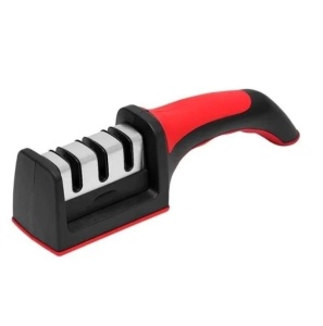 Set 4 cutite macelarie si un dispozitiv pentru ascutire, Germany Style, Cadou Set 4 pahare Inox cu Husa din Piele - Img 3