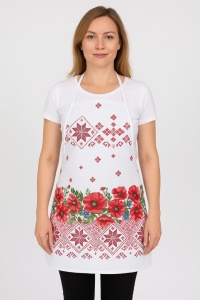 Sort bucatarie motiv traditional, din bumbac, cu maci