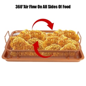 Tava gatire alimente fara ulei, coacere uniforma, antiaderenta, 32,5x24,5x8 cm, aramiu - Img 3