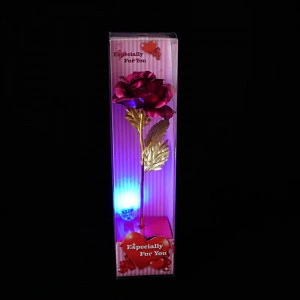 Trandafir artificial cu foita aurie cu lumini LED - Img 7