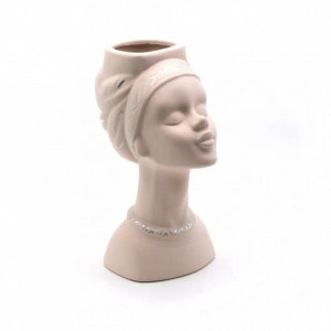 Vaza-masca ghiveci ceramic, Africana - Img 5