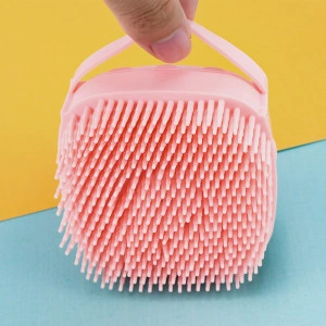 Burete de baie din silicon Mini Soft Brush, cu rezervor pentru gel de dus / sampon - Img 5