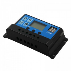 Controler PWM, Regulator Solar 30A, 12V / 24V, PWM, 2 porturi USB, LCD - Img 4
