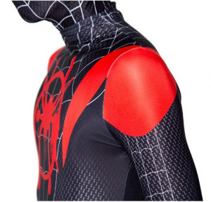 Costum carnaval negru-roșu cu imprimeu păianjen – adult - Img 5