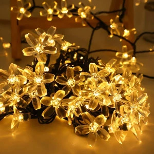 Instalatie solara floricele gheata, 50 led-uri, 5 m, interior/exterior - Img 4