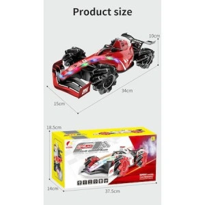 Masina Formula 1, Functie de fum, rotire 360 grade, drift 4x4, controlata prin telecomanda, autonomie mare, lumini led, sunete, culoare rosu - Img 4