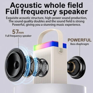 Microfon karaoke Smart copii si adulti, cu difuzor separat, Wireless, conectivitate bluetooth, 1 microfon inclus, pentru petreceri, player MP3, microSD card - Img 3