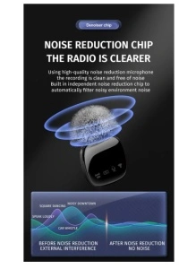 Microfon lavalier wireless, Ecran HD LED, Reincarcabil, Reducere zgomot, Negru, pentru Apple sau Android - Img 3