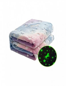 Patura pentru copii, luminoasa si pufoasa, efect fosforescent, 150x120cm - Img 2