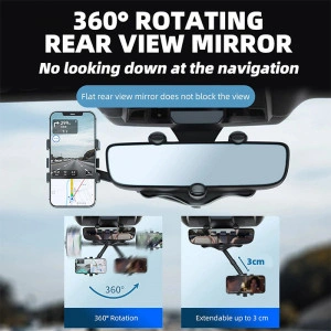 RotatableCarHolder, suport pentru telefon la 360 de grade care se montează pe oglinda retrovizoare - Img 4