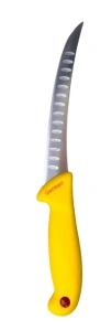 Set cutite Mmacelarie, 3 cutite dezosare, 3 cutite transare, 1 cutit cu dublu tais si 1 satar cu maner din lemn - Img 5