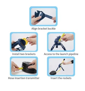Set lansator de rachete cu aruncare pe baza de aer sub presiune, cu 3 rachete incluse - Img 3