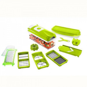 Set razatoare multifunctionala pentru fructe si legume, 11 piese, design moden, verde - Img 3