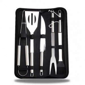 Set ustensile gratar 5 piese, servieta