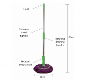 Spin mop microfibra, 123 cm - Img 2