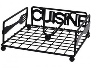 Suport pentru servetele "Cuisine" 18X18X7сm, metal negru