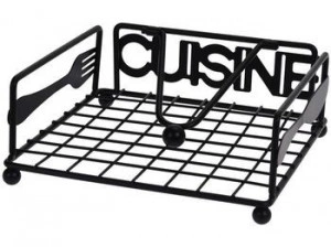 Suport pentru servetele "Cuisine" 18X18X7сm, metal negru