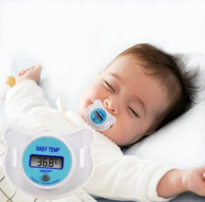 Suzeta cu Termometru, Capac Protectie, Baterie, Display LCD, BLUKIDS, buton on/of