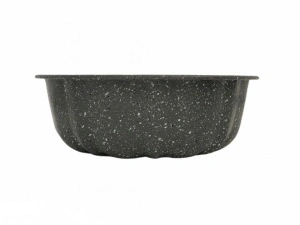Tava panettone, chec, pasca, tarta sau paine, forma pentru copt Blusmart rotunda cu gaura, pentru tort si prajituri din metal, gri 27x8 cm - Img 2