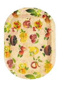 Tavă plastic dur 41,5x28 cm, design fructe
