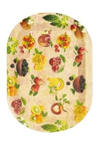 Tavă plastic dur 41,5x28 cm, design fructe