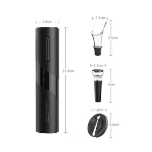 Tirbuson electric, BluSmart, reincarcabil, Inox/ABS, accesoriu taiat folie, aerator, dop, USB - Img 3