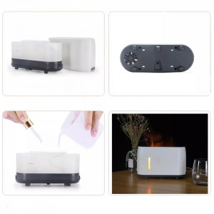 Umidificator cu difuzor de aroma, cu flacara falsa, telecomanda, temporizator, 240ml, Q-XJ160 - Img 3