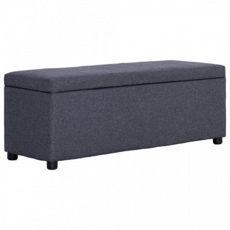 Banca, compartiment de depozitare, gri inchis, 116 cm poliester - V281318V