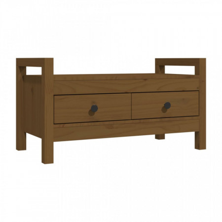 Bancă de hol, maro miere, 80x40x43 cm, lemn masiv pin - V821787V
