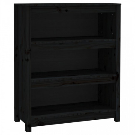 Bibliotecă, negru, 80x35x97 cm, lemn masiv de pin - V821683V
