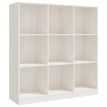 Bibliotecă/Separator cameră alb 104x33,5x110 cm lemn masiv pin - V809973V