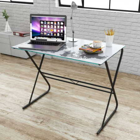 Birou din sticla cu model harta lumii - V242282V