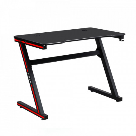 Birou, măsuţă gaming, masă PC, roşu şi negru, 100 cm - TP292739