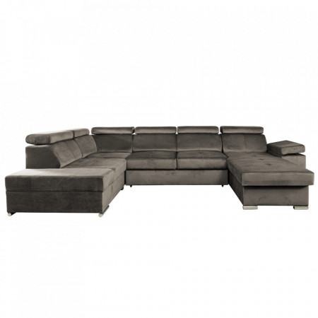 Canapea, maro gri-maro, dreapta, 329x220x79/97 cm - TP302084