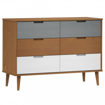 Dulap cu sertare , maro, 113x40x80 cm, lemn masiv de pin - V350507V