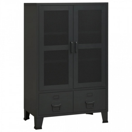 Dulap industrial de depozitare, negru, 70x40x115 cm, metal - V339621V