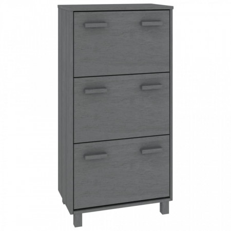 Dulap pantofi, gri închis, 59,5x35x117 cm, lemn masiv de pin - V340514V