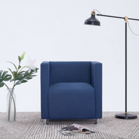 Fotoliu cubic, albastru, material textil - V282147V