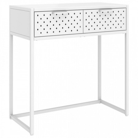 Masă consolă, alb, 72x35x75 cm, oțel - V335890V