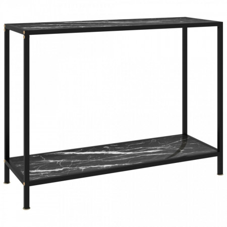 Masa consola, negru, 100 x 35 x 75 cm, sticla securizata - V322838V