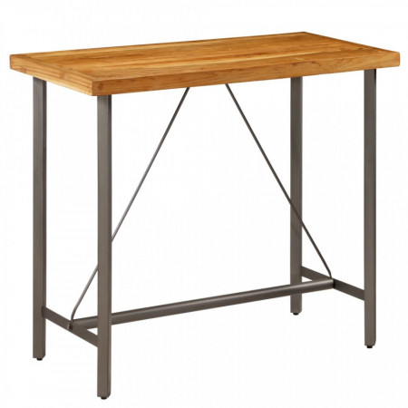Masa de bar din lemn masiv de tec reciclat 120 x 58 x 106 cm - V245804V
