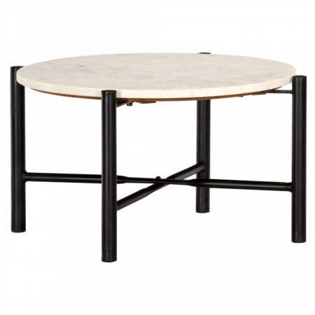 Masa de cafea alb 60x60x35 cm piatra naturala aspect marmura - V286449V