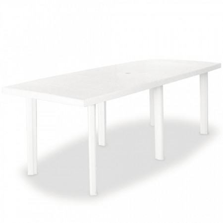 Masa de gradina, alb, 210 x 96 x 72 cm, plastic - V43595V
