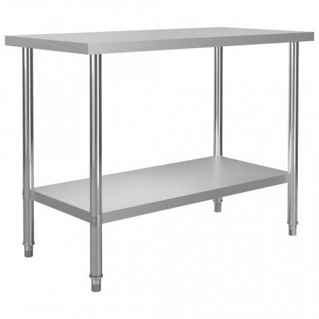 Masa de lucru bucatarie, 120 x 60 x 85 cm, otel inoxidabil - V51190V