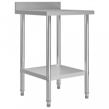 Masa de lucru bucatarie bordura antistropire 60x60x93 cm otel - V51185V