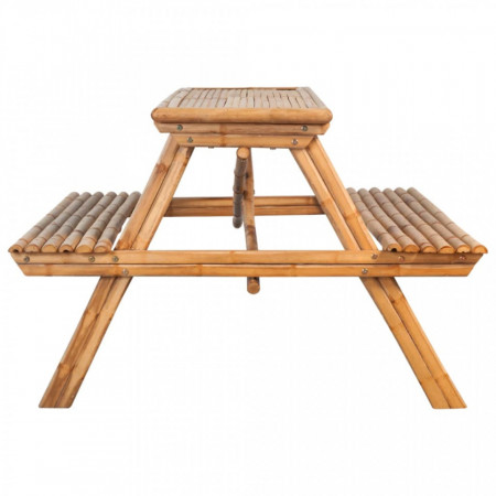 Masă de picnic, 115x115x81 cm, bambus - V341754V