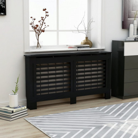 Masca pentru calorifer, negru, 152 x 19 x 81 cm, MDF - V288186V