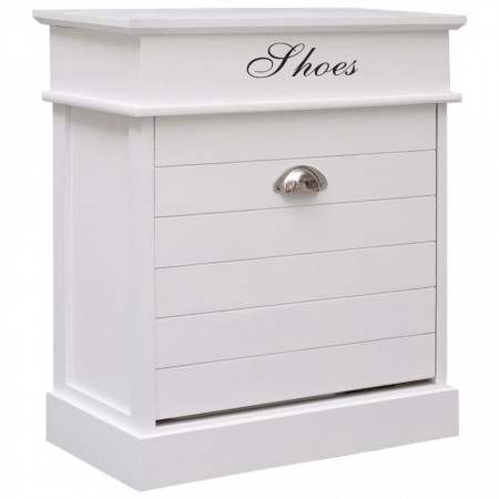 Pantofar, alb, 50 x 28 x 58 cm, lemn de paulownia - V284083V