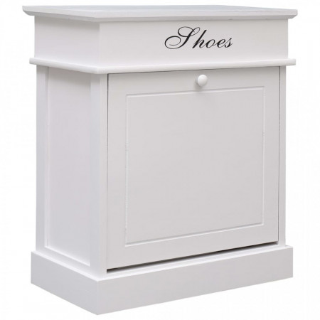 Pantofar, alb, 50 x 28 x 58 cm, lemn de paulownia - V284085V