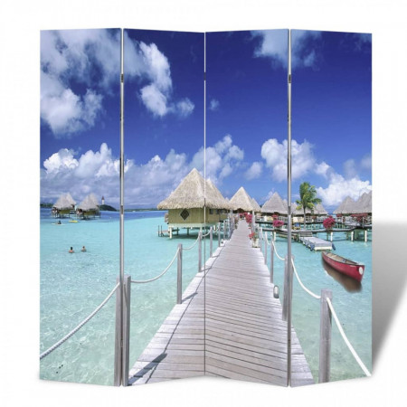 Paravan de camera pliabil, 160 x 170 cm, plaja - V240476V
